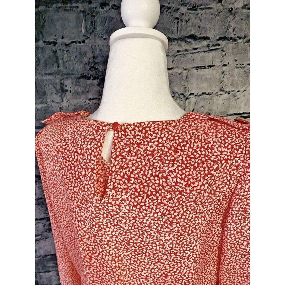 Vintage Breli Originals Dress Womens 10 Red Pleated Elastic Waist‎ Made USA 70s - Picture 6 of 12